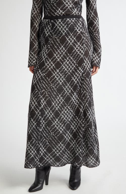 EENK Plaid Knit Maxi Skirt in Black Multi 