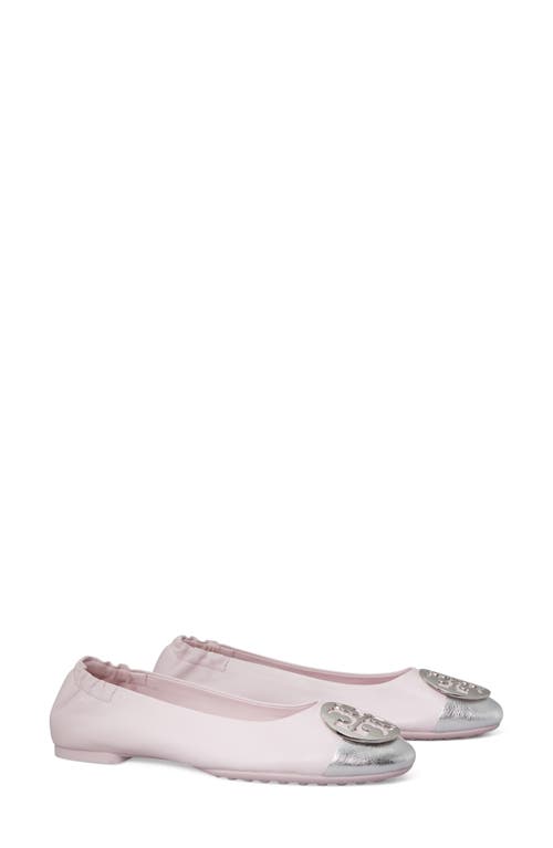 Shop Tory Burch Claire Cap Toe Ballet Flat In Light Lavender/silver