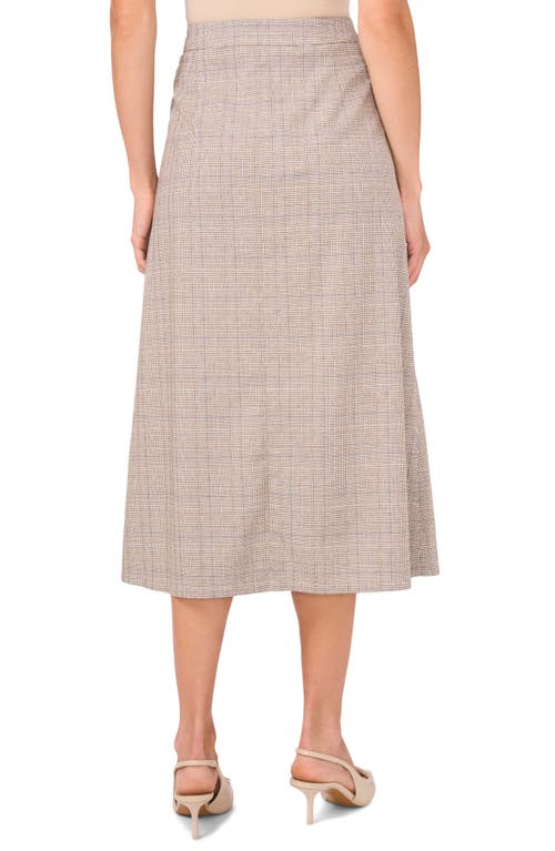 Halogenr Halogen(r) Glen Plaid Midi Skirt In Warm Ash Brown
