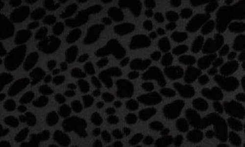 Nasty Gal Leopard Velvet Burnout Side Slit Skirt In Black
