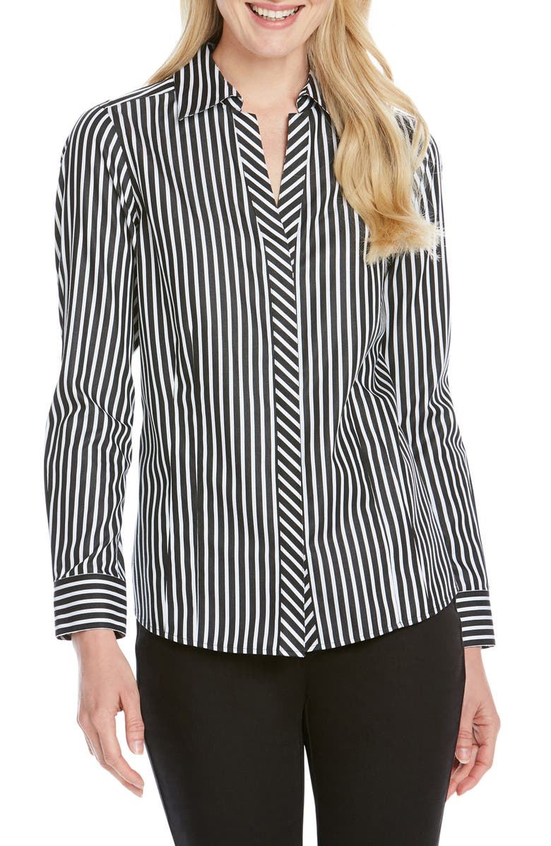 Foxcroft Taylor Stripe Shirt (Regular & Petite) | Nordstrom