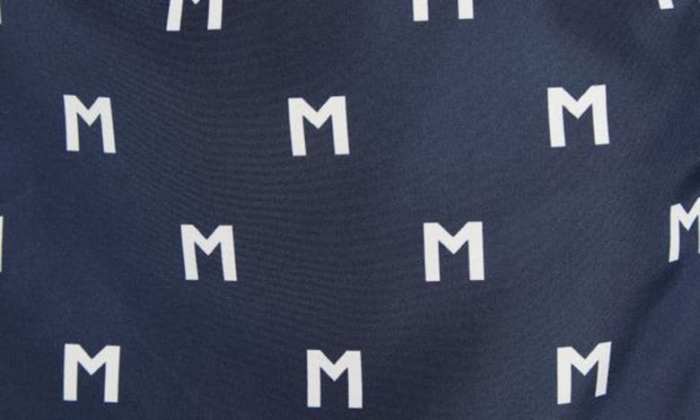 Shop Moncler Mare Monogram Swim Trunks In Navy