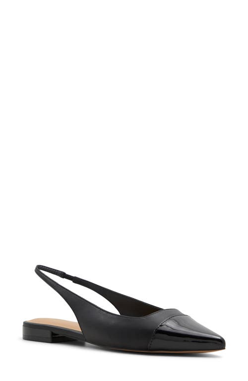 ALDO Fleure Slingback Pointed Cap Toe Flat Black at Nordstrom,