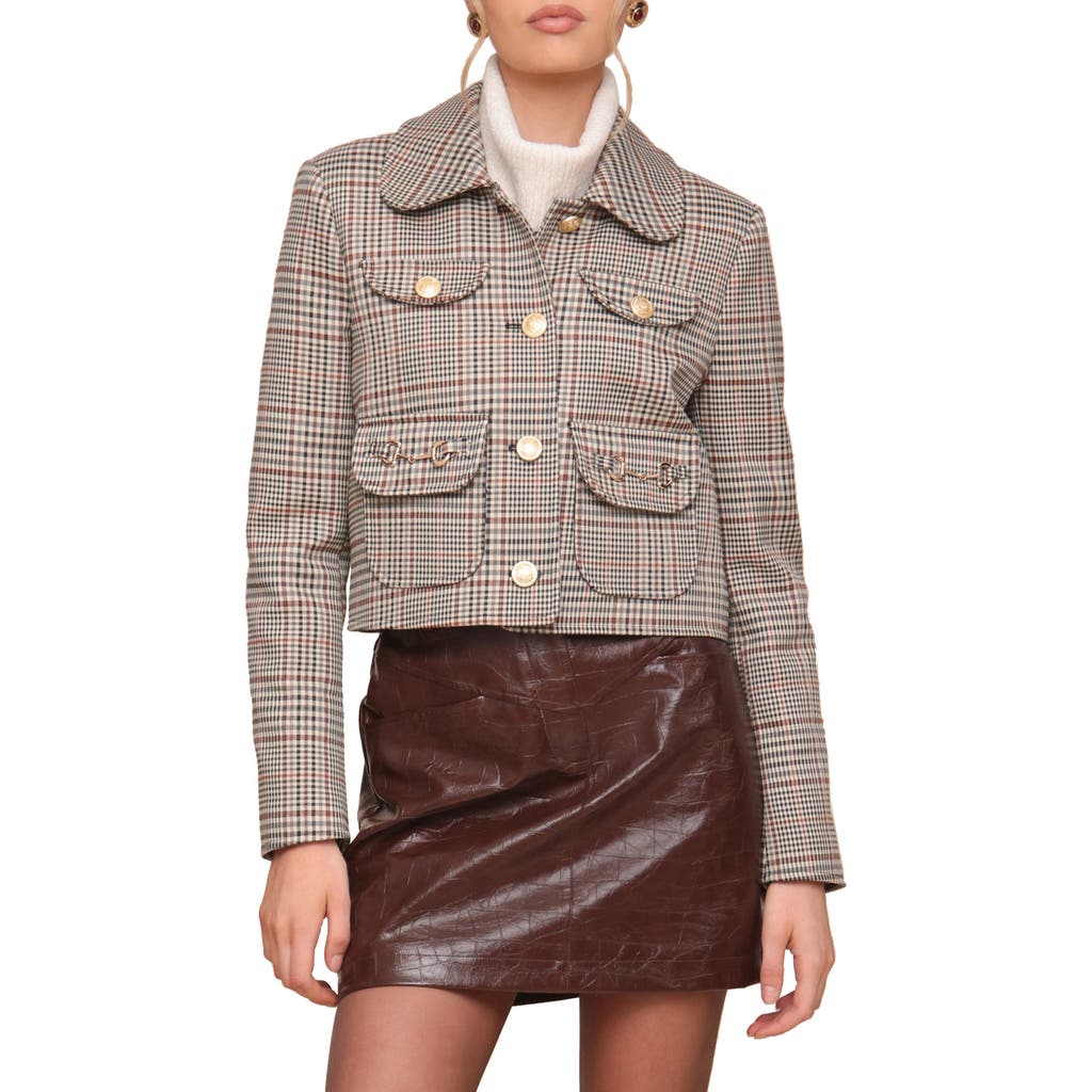 Avec Les Filles Check Plaid Crop Jacket In English Tartan