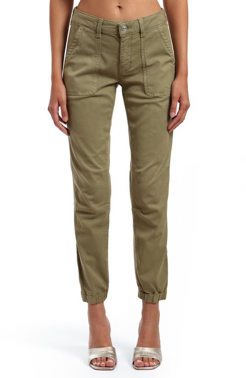 Ivy Luxe Twill Ankle Straight Leg Pants in Green Luxe Twill