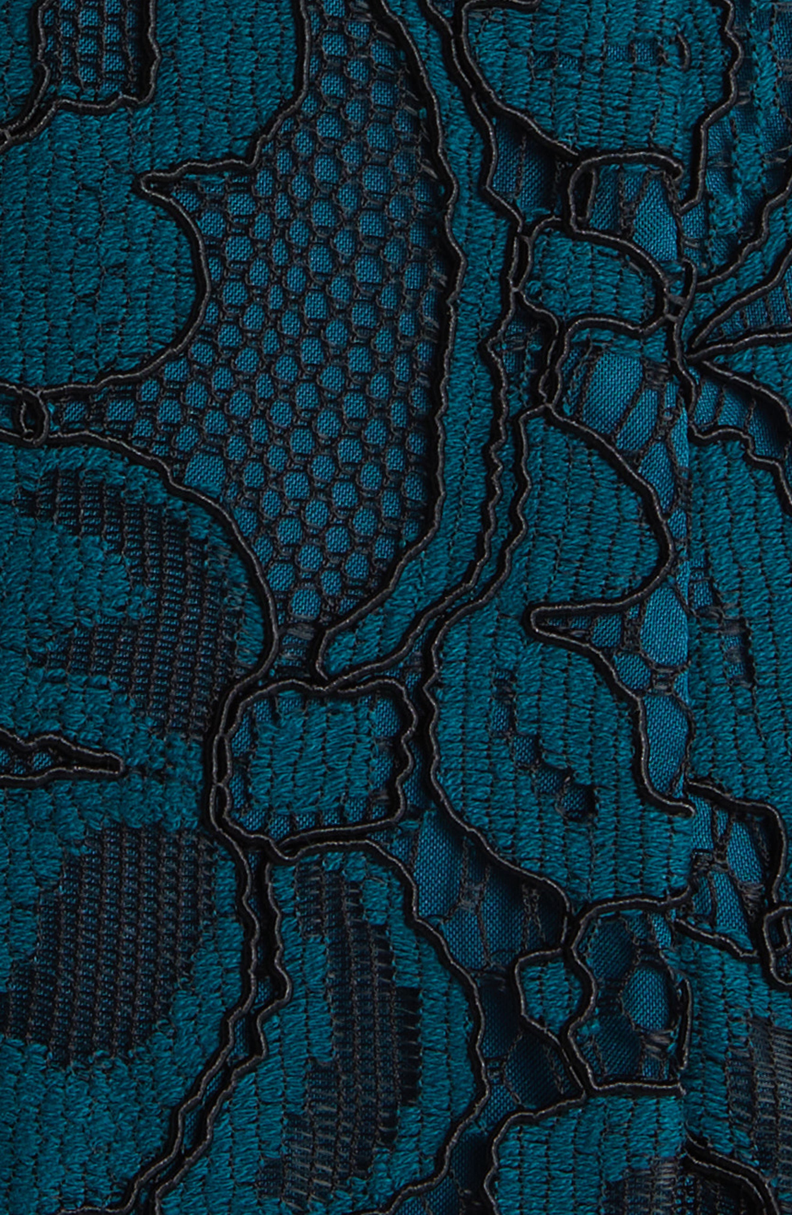 Eliza J Mock Neck Lace Sheath Dress in Teal | Smart Closet Eliza J Mock Neck Lace Sheath Dress in Teal | Smart Closet