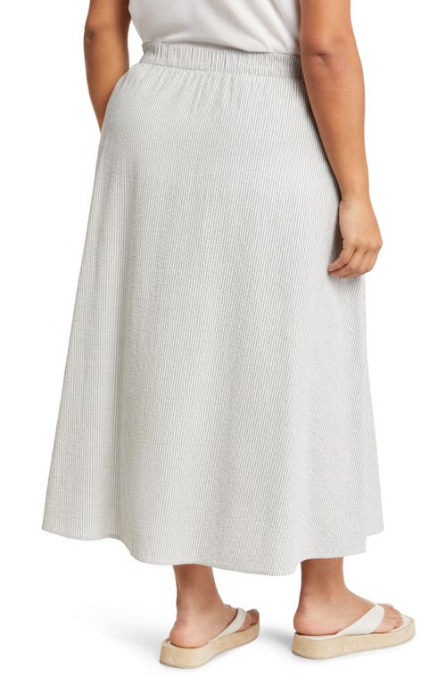 Eileen Fisher Striped High-waist Skirt In White/black