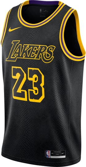 Men's Nike LeBron James Black Los Angeles Lakers City Edition Swingman  Jersey