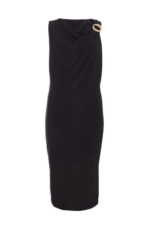 Quiz Ity Gold Buckle Detail Midi In Black