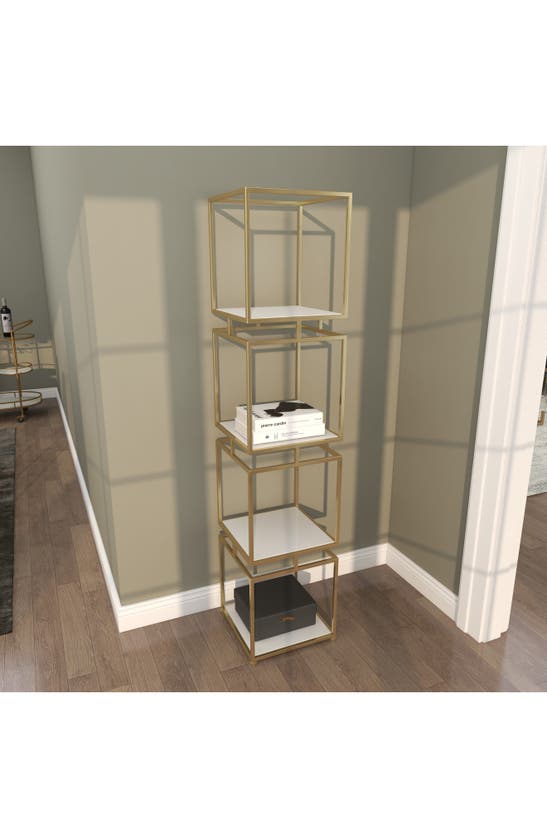 Shop Vivian Lune Home 4-tier Marble Shelf In Gold