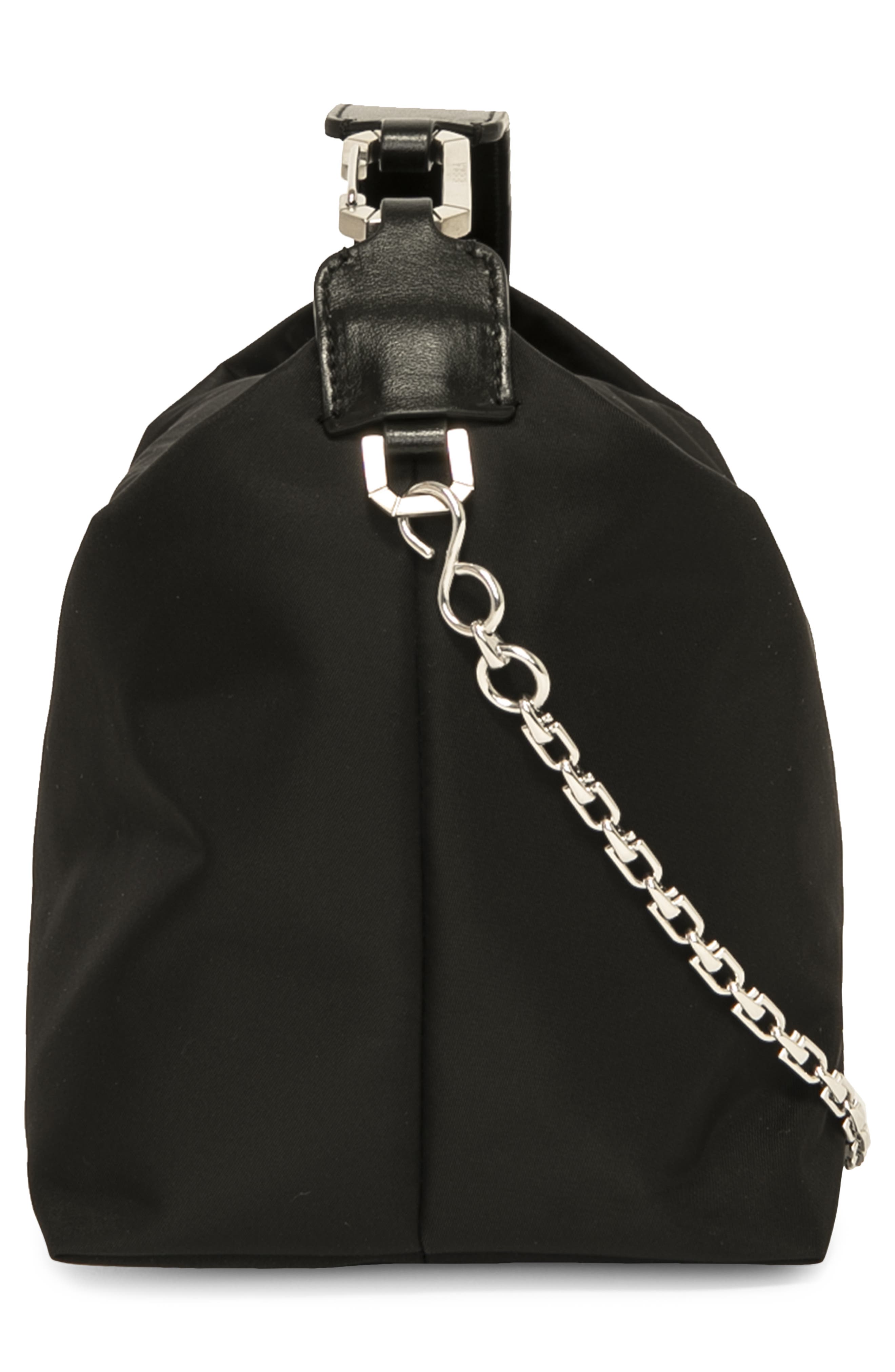 EÉRA Moonbag Nylon Handbag with Sterling Silver Chain in Black Nylon ...