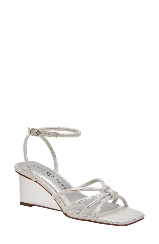 Shop Katy Perry The Irisia Ankle Strap Wedge Sandal In Silver