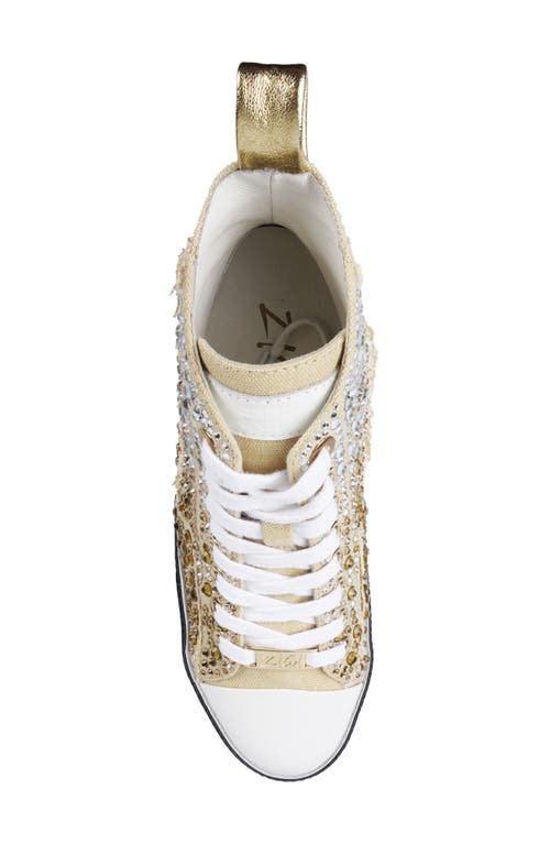 Zigi Carmensa Embellished Platform High Top Sneaker In Gold