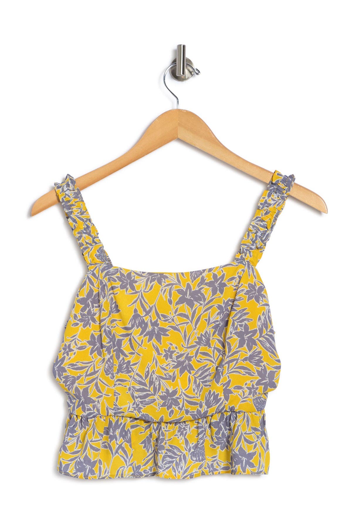 19 Cooper Woven Floral Top In Lt Blue/yellow