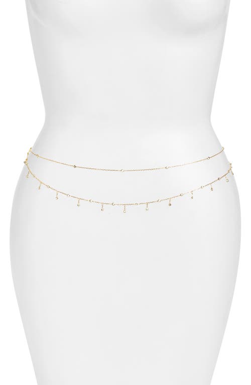 Cubic Zirconia Body Chain in Gold