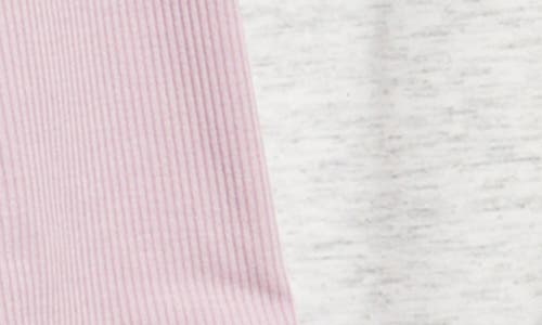 90 Degree By Reflex Kids' Heavenly Rib T-shirt & Sweatpants Set In Fair Orchid/htr.lt.grey