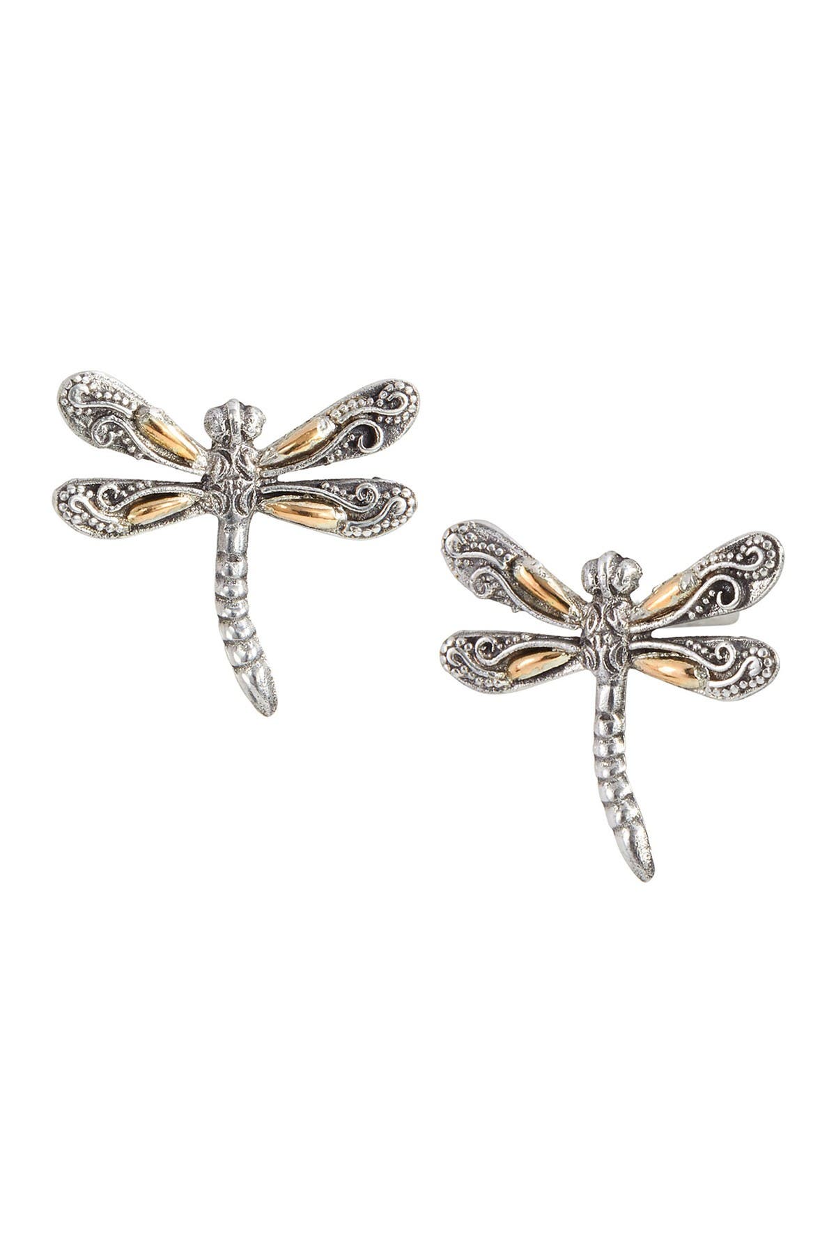 silver dragonfly stud earrings