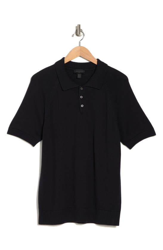 Shop M Magaschoni Rib Collar Polo In Navy