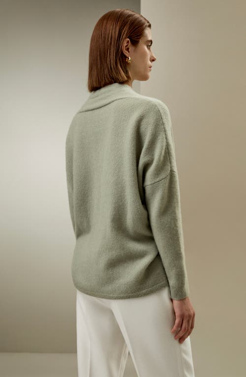 Lilysilk Lounge Wrap Wool Knit Cardigan For Women In Pale Turquoise