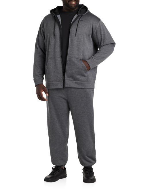 Reebok Performance Zip-front Hoodie In Pure Grey Heather