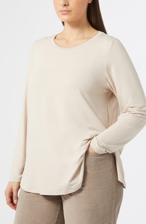 Shop Marina Rinaldi Luppolo Metallic Trim Knit Top In Beige