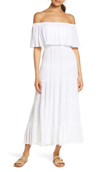 Elan Women's Strapless Button Front Maxi Dress, White, Medium : :  Clothing, Shoes & Accessories