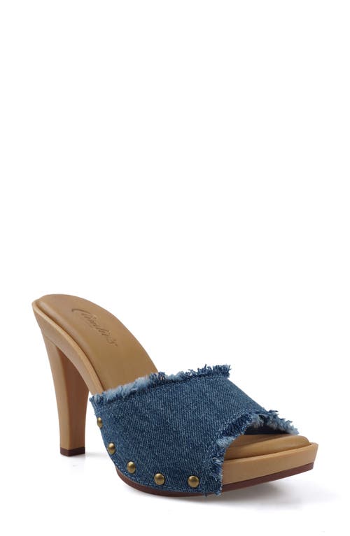 Shop Candies Candie's Antonellaomg Slide Sandal In Blue Denim