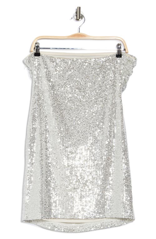 Abound Strapless Sequin Minidress In Silver Sequins