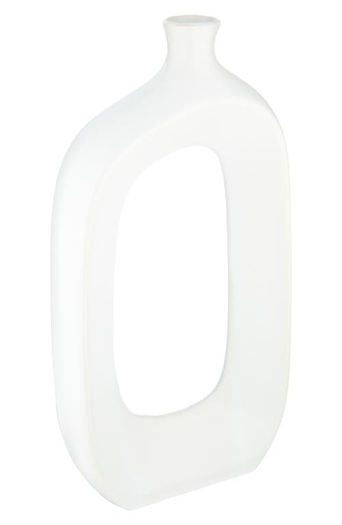 Shop Flora Bunda Open Ceramic Vase In White Tones