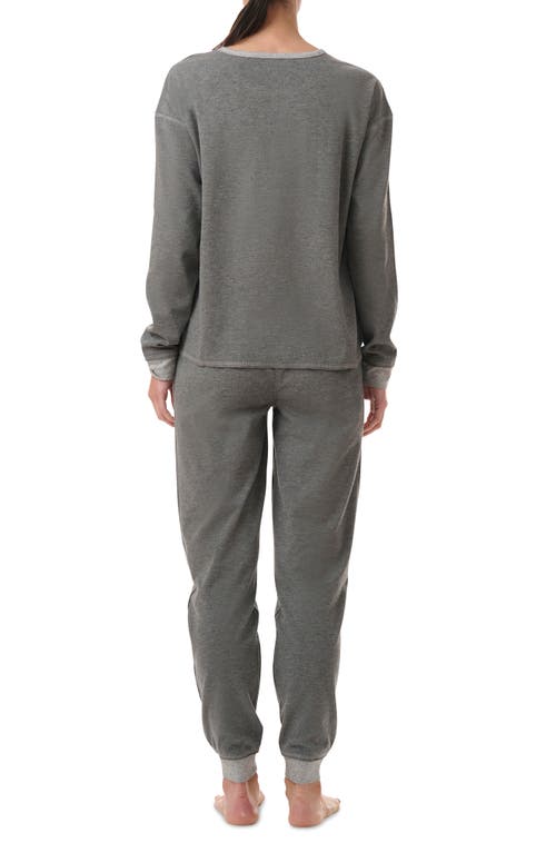 Shop Splendid Reversible Pullover & Joggers Pajamas In Charcoal Heather