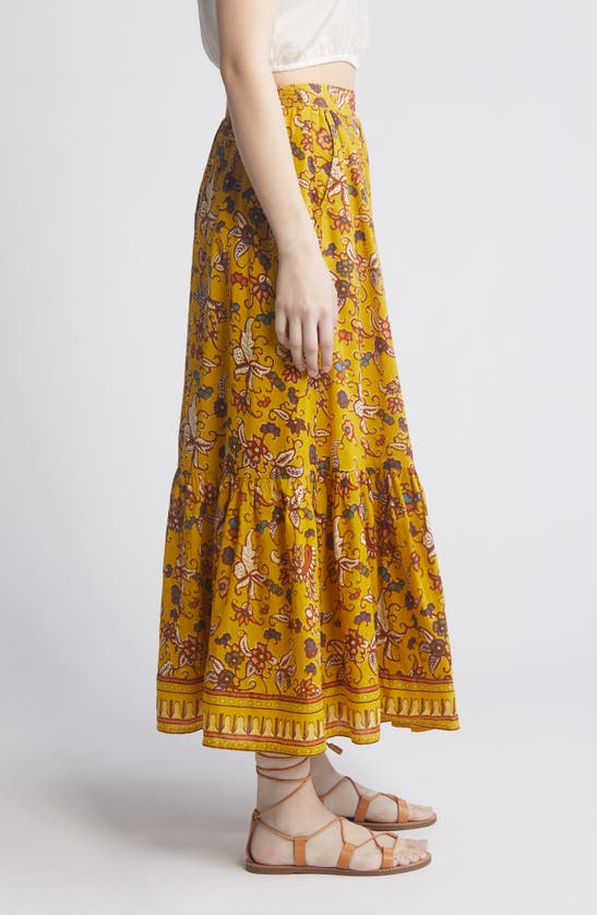 Cleobella Charlene Mixed Print Organic Cotton Voile Maxi Skirt In Evora Print