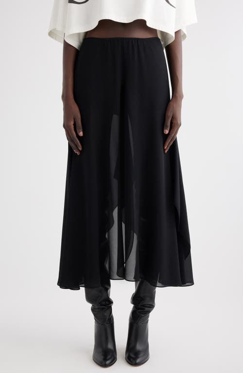 Shop Chloé Sheer Silk Georgette Maxi Skirt In Black