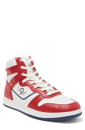 Official Program Court High Top Sneaker In Burgundy/white/dark Blue