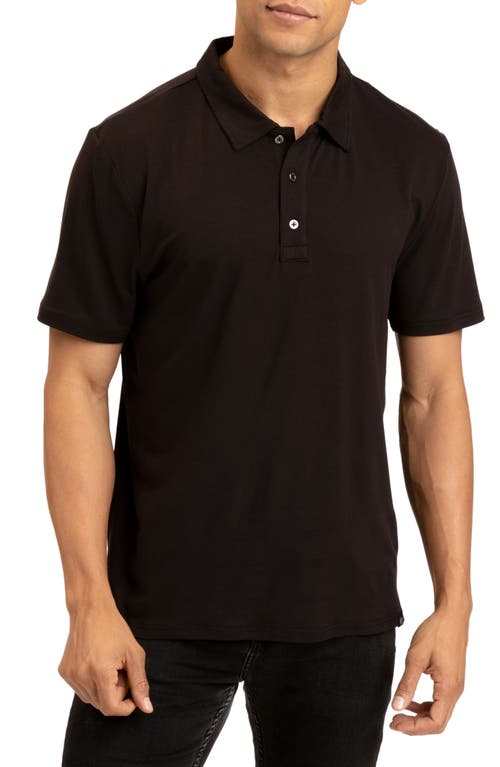 Henrique Luxe Jersey Polo in Black