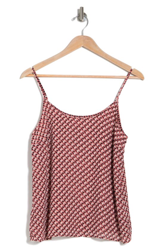 Nordstrom Rack Easy Chiffon Cami In Pink Dawn- Red Bias Diamond
