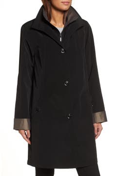 Gallery A-Line Raincoat with Detachable Hood & Liner (Online Exclusive ...