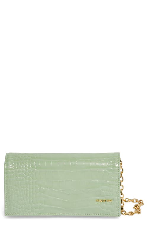 HOUSE OF WANT We Browse Vegan Leather Wallet Crossbody Bag in Green Fig