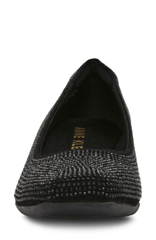 Anne Klein Womens Embellished Man Made Wedge Heels In Black Crystal