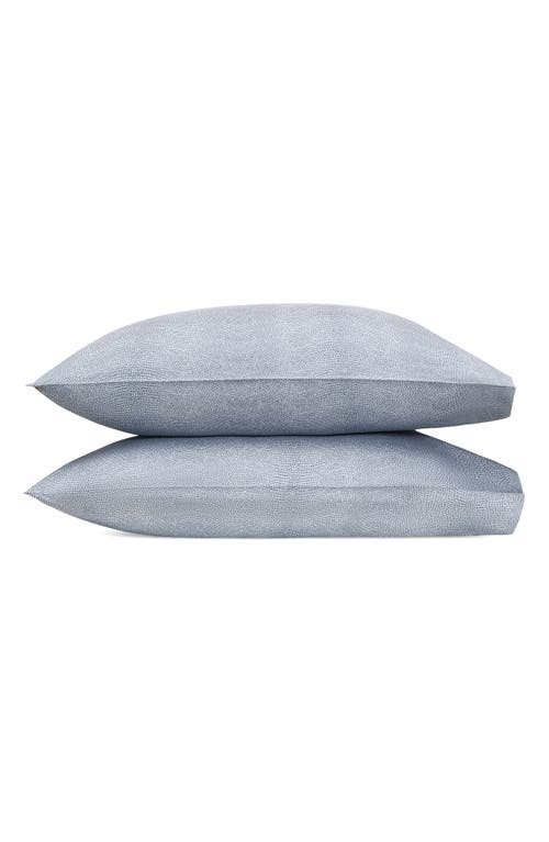 Shop Matouk Jasper Set Of 2 Cotton Sateen Pillowcases In Steel Blue