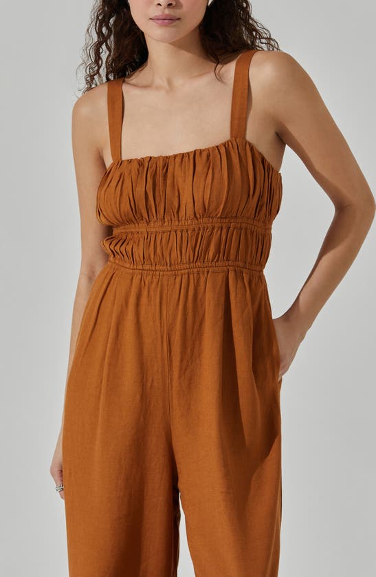 Astr Wide Leg Jumpsuit In Mocha
