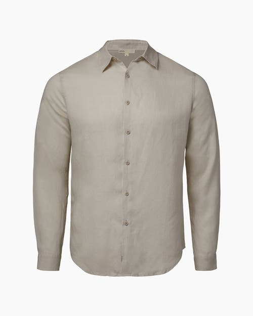 Onia Air Linen Long Sleeve Shirt In Stone