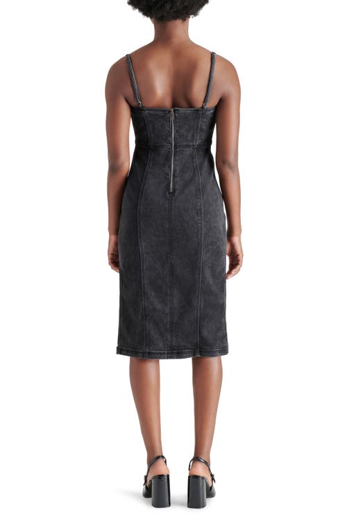 Shop Steve Madden Giselle Denim Dress In Washed Black