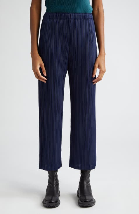 Pleats Please Issey Miyake August Monthly Colors Pant in Deep Blue