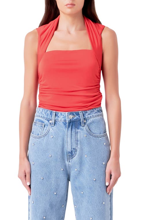 ENDLESS ROSE ENDLESS ROSE RUCHED SQUARE NECK TOP