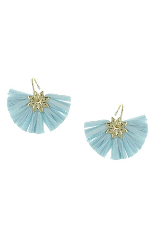 Olivia Welles Gold Plated Jade Raffia Drop Earrings In Gold/gray