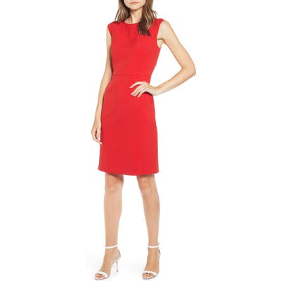 Anne Klein Crepe Sheath Dress, Red