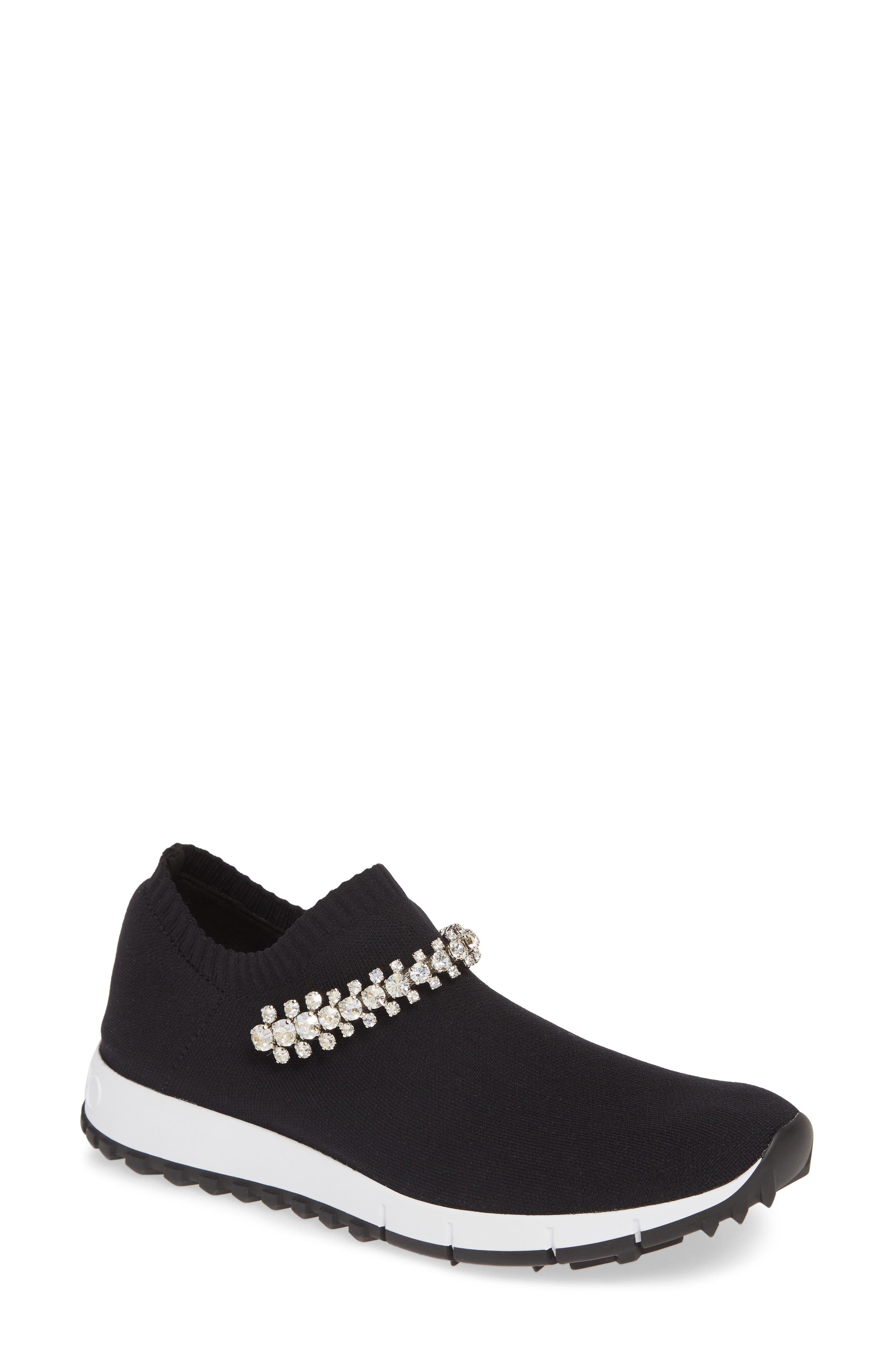 Jimmy Choo Verona Crystal Embellished Knit Sneaker - Black