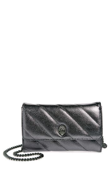 Kurt Geiger London Soho Leather Wallet On A Chain In Silver