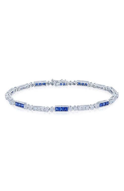 Shop Kwiat Splendor Sapphire & Diamond Line Bracelet In Blue