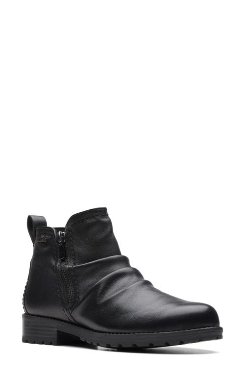 Clarks(r) Aspra Walk Waterproof Bootie in Black Leather